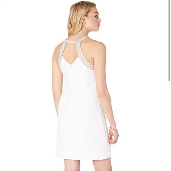 NWOT Lilly Pulitzer White with Gold Trim Shift Dress - Picture 2 of 4
